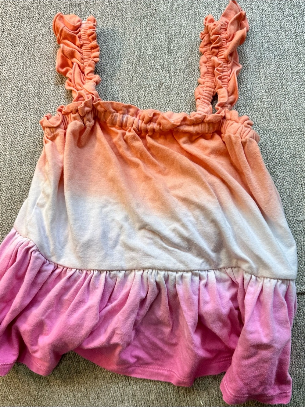 Little Sleepies 5T Pink Peach Ombre Ruffle Tank Top